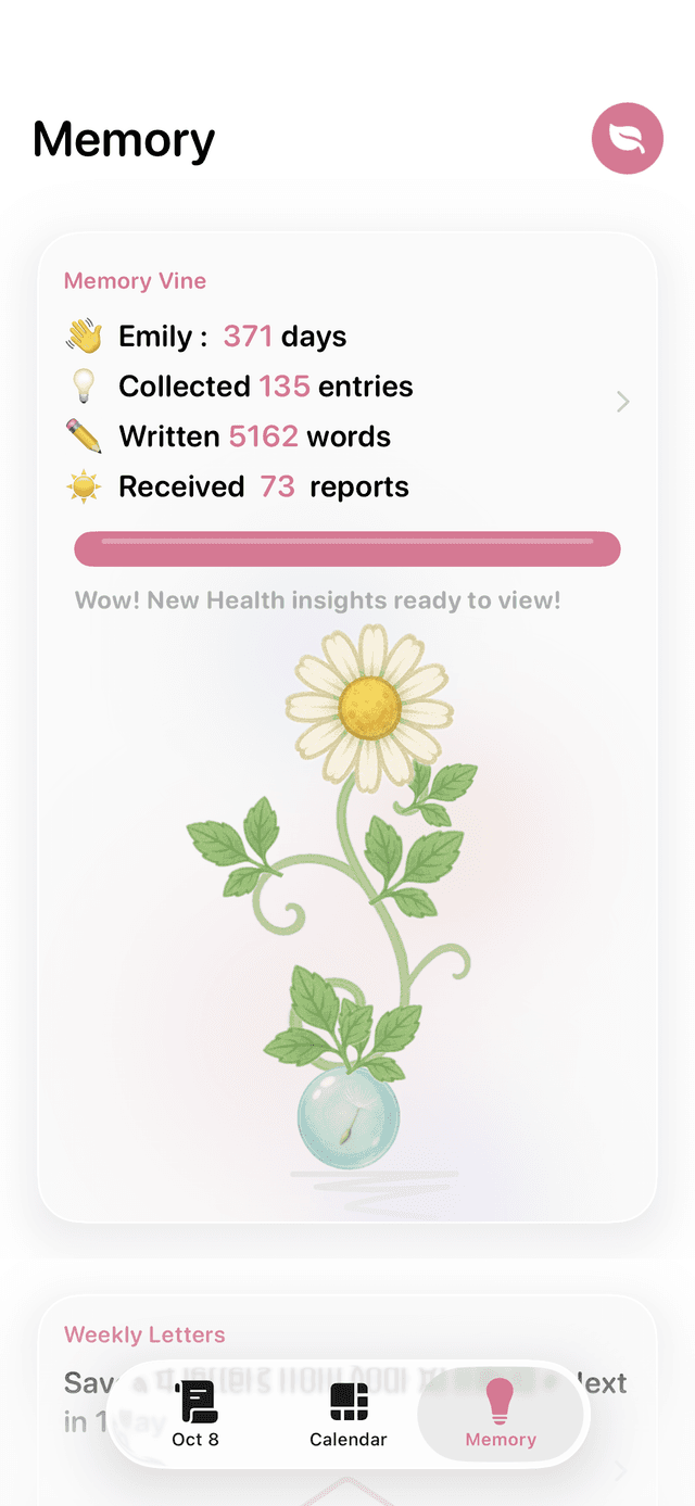 Anxiety pattern tracking interface